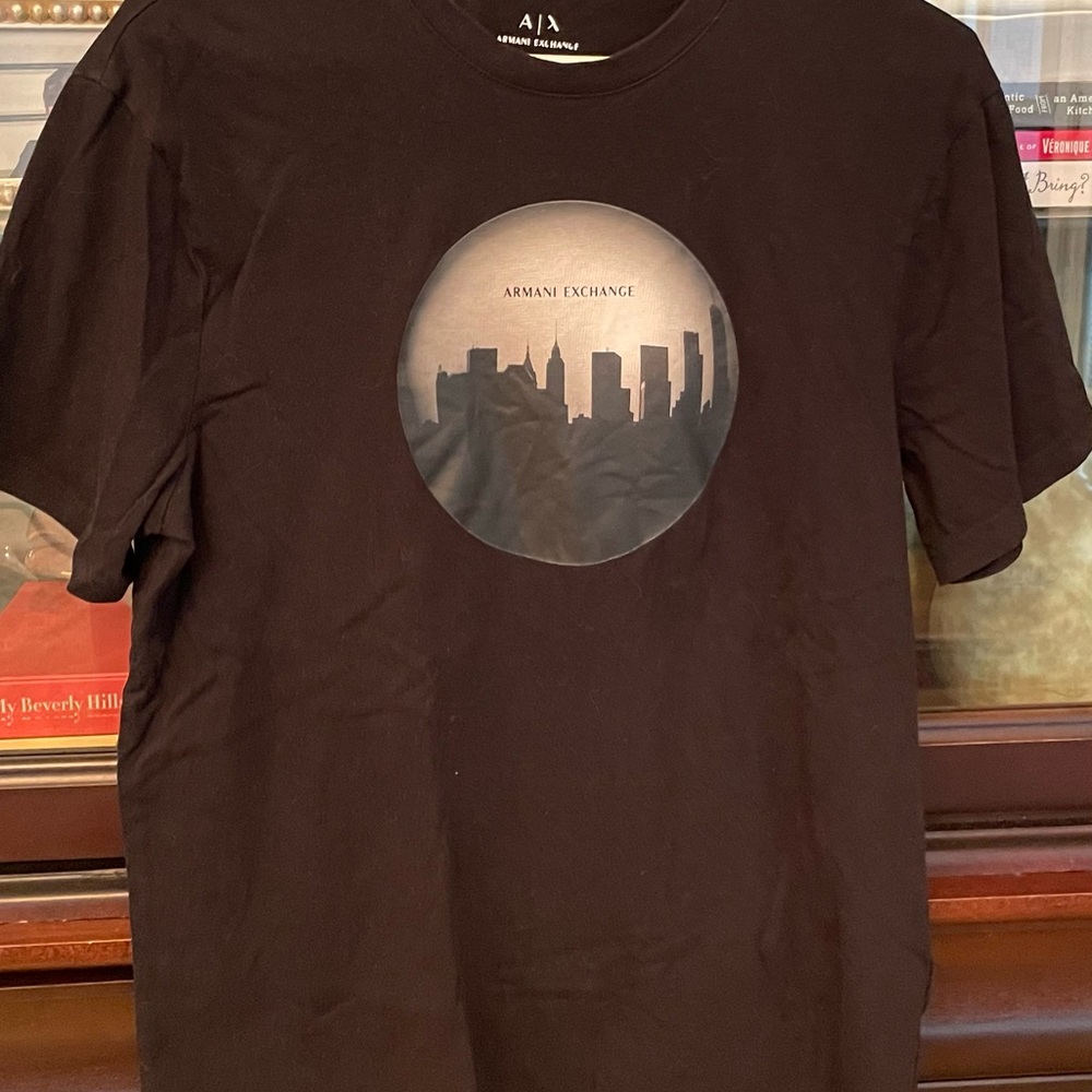Armani Exchange Black Cityscape Tee black size medium